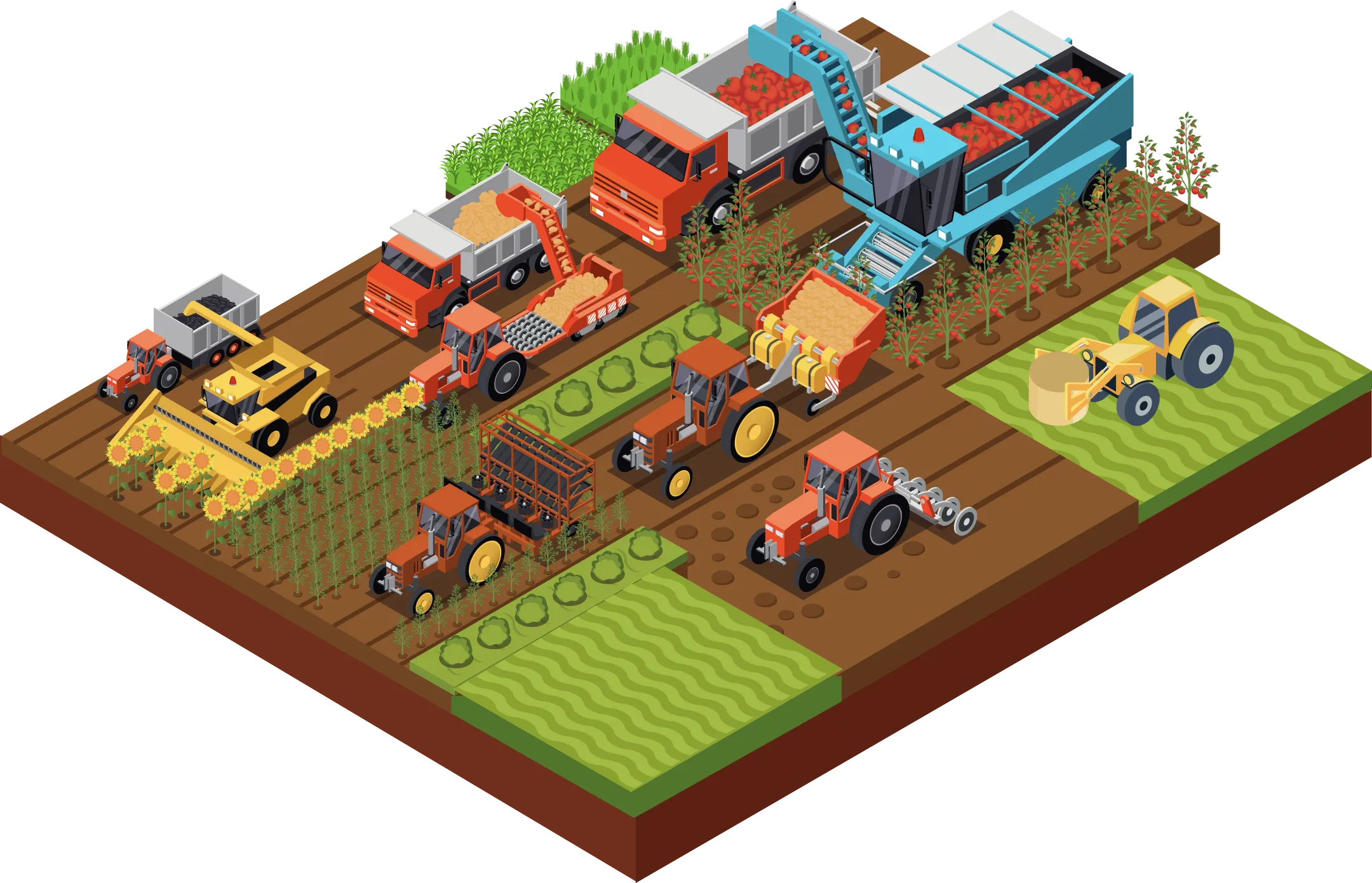 農業現場のいたるところに。